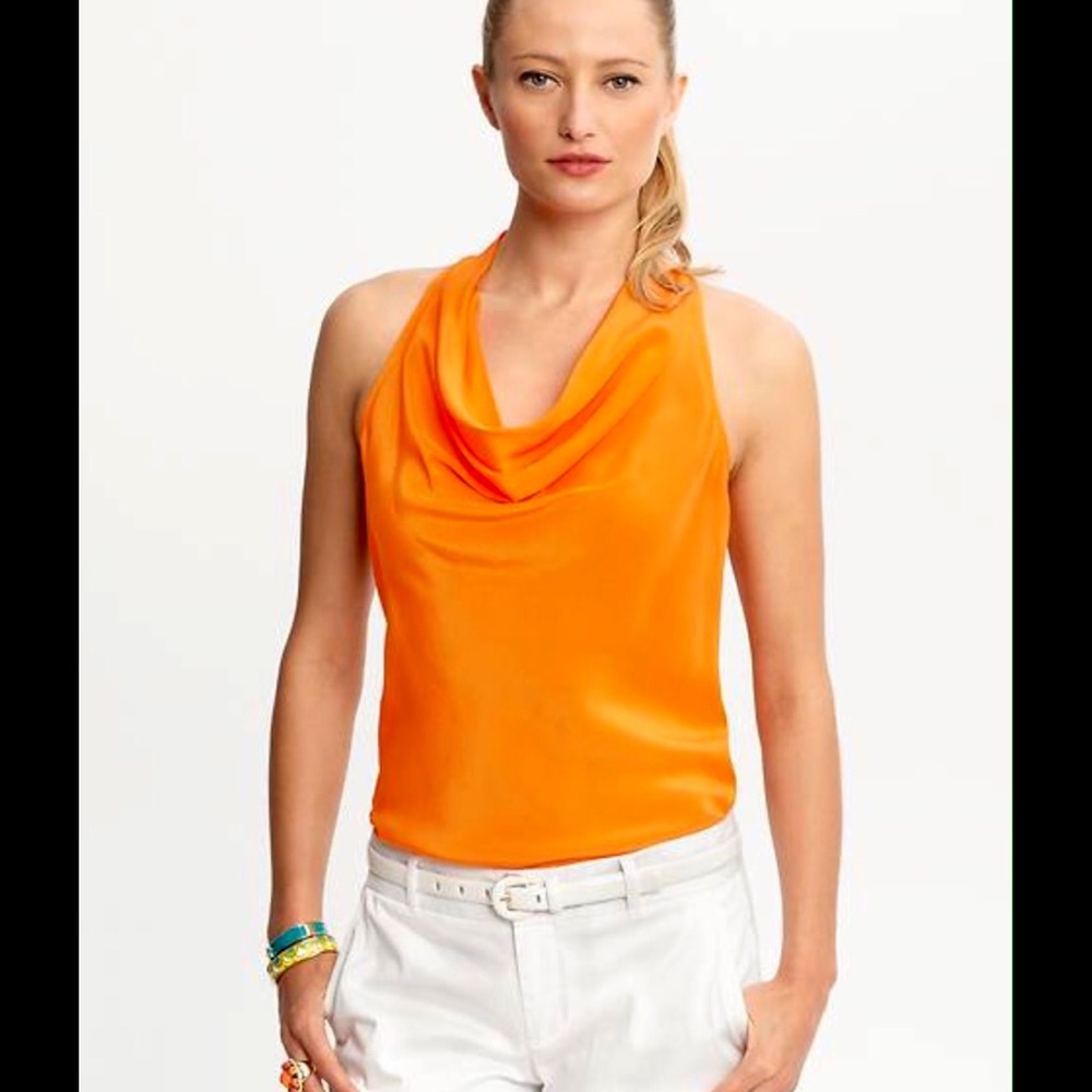 HP🎀Banana Republic Trina Turk orange cowlneck top